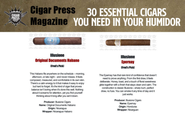 30 Essential Cigars - Epernay and Original Documents Habano